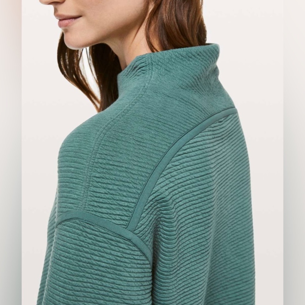 Lululemon On Repeat Mock Neck Pullover Sweater Green Smoke Size 4 - Picture 3 of 14